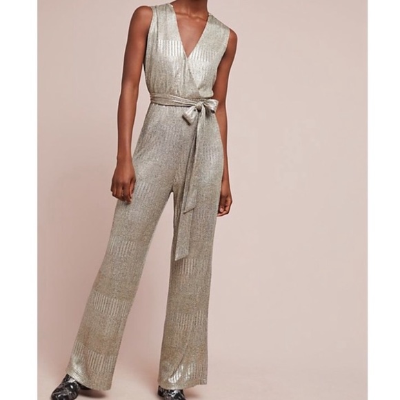 Anthropologie Pants - Anthropologie Ett Twa metallic jumpsuit NWT
